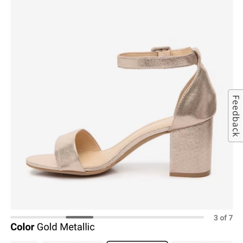 CL by Chinese Laundry Gold Block Heel Sandals - Picture 2 of 6